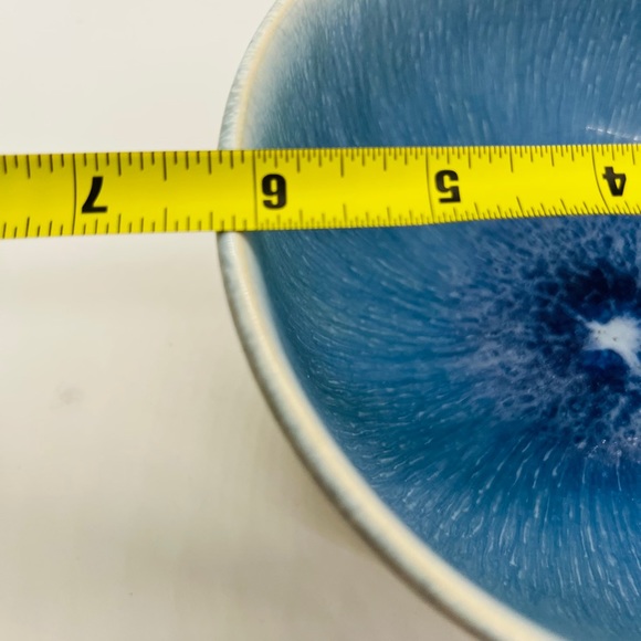Crate and Barrel pair of Stoneware Caspian Blue Cereal Bowls - Picture 6 of 7